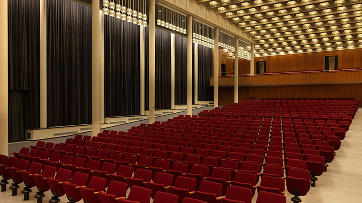 Ефективно осветяване на концертна зала с поразителен визуален резултат – таванно осветление от Philips