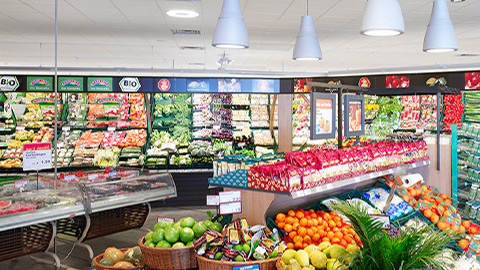 Светодиодните осветителни тела на Philips за плодове и зеленчуци отблизо 