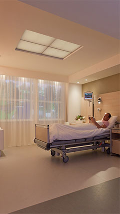 Светлината от HealWell преобразява стаята за пациенти с напълно различна атмосфера